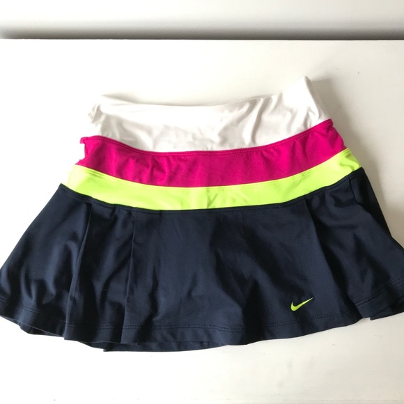 Nike Dresses & Skirts - NIKE Tennis Skirt Like New Navy, Pink, Yellow XS